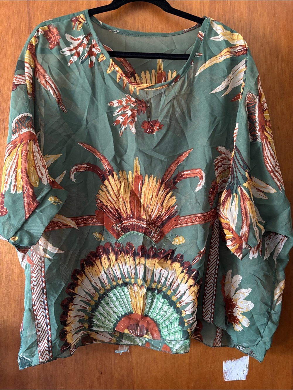 Green Floral-Print Women's Top